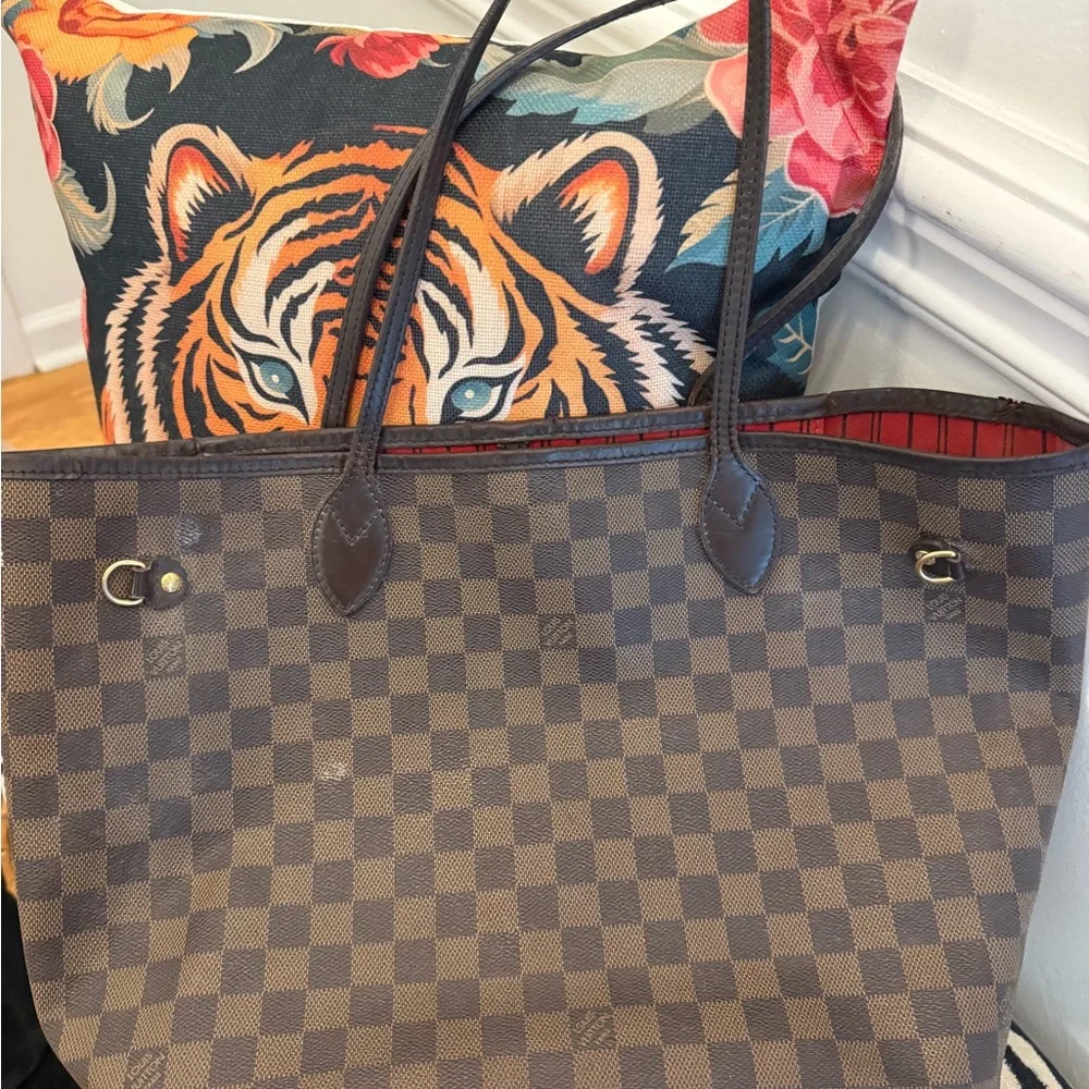 Louis Vuitton Nerverfull Damier Ebene Tote w cherry interior - Picture 2 of 11